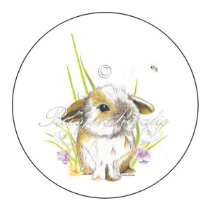 Stickertje, sluitzegel Pasen Kleintje konijn