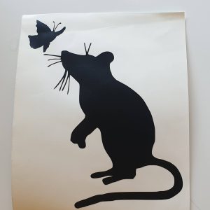 Sticker Rat with Butterfly